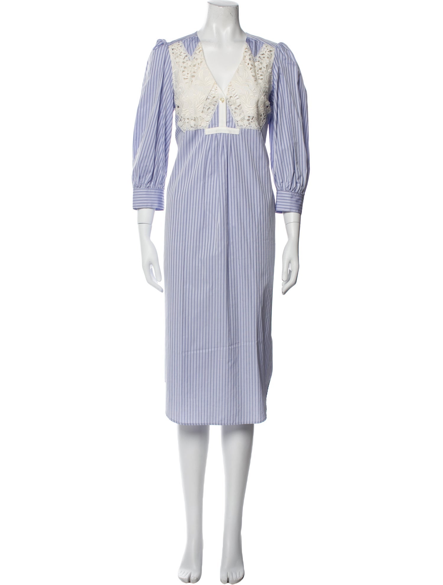 Maison Mayle Striped Midi Length Dress