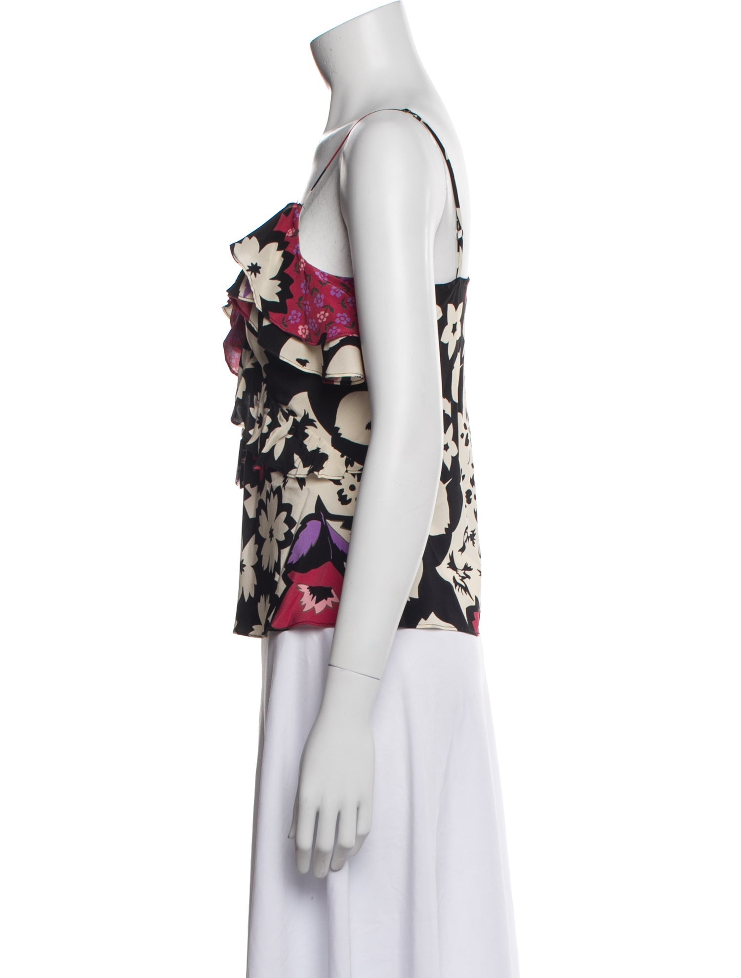 Maison Mayle Silk Floral Print Top