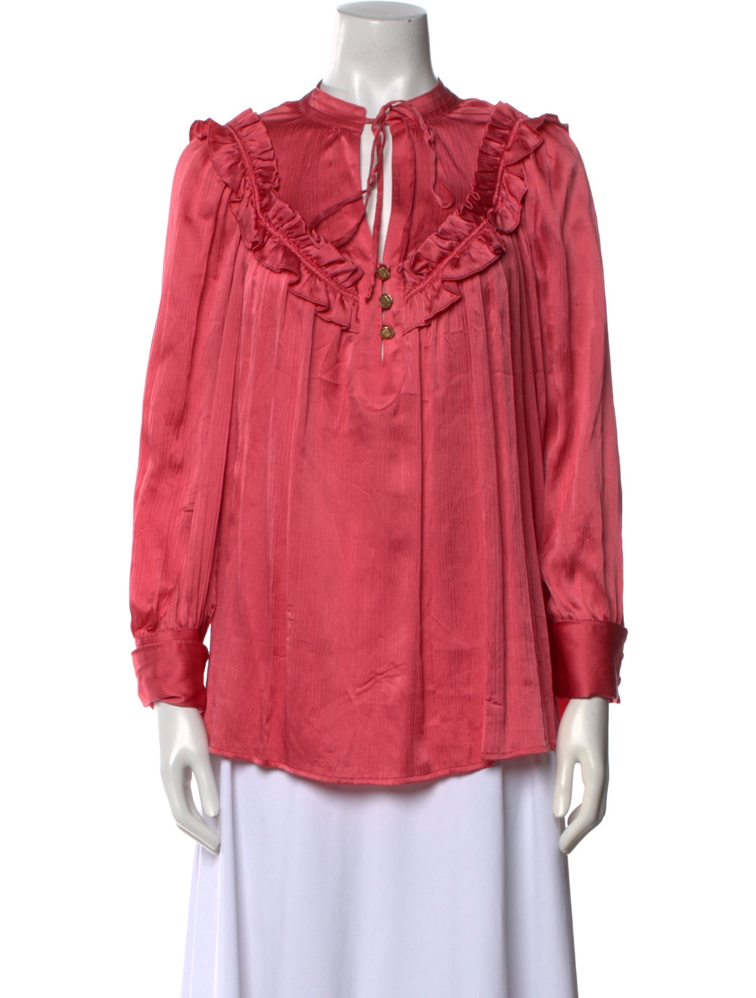 Maison Mayle Silk Mock Neck Blouse