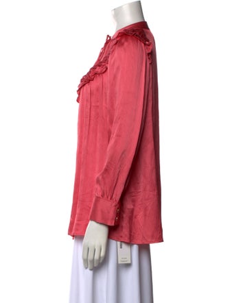 Maison Mayle Silk Mock Neck Blouse