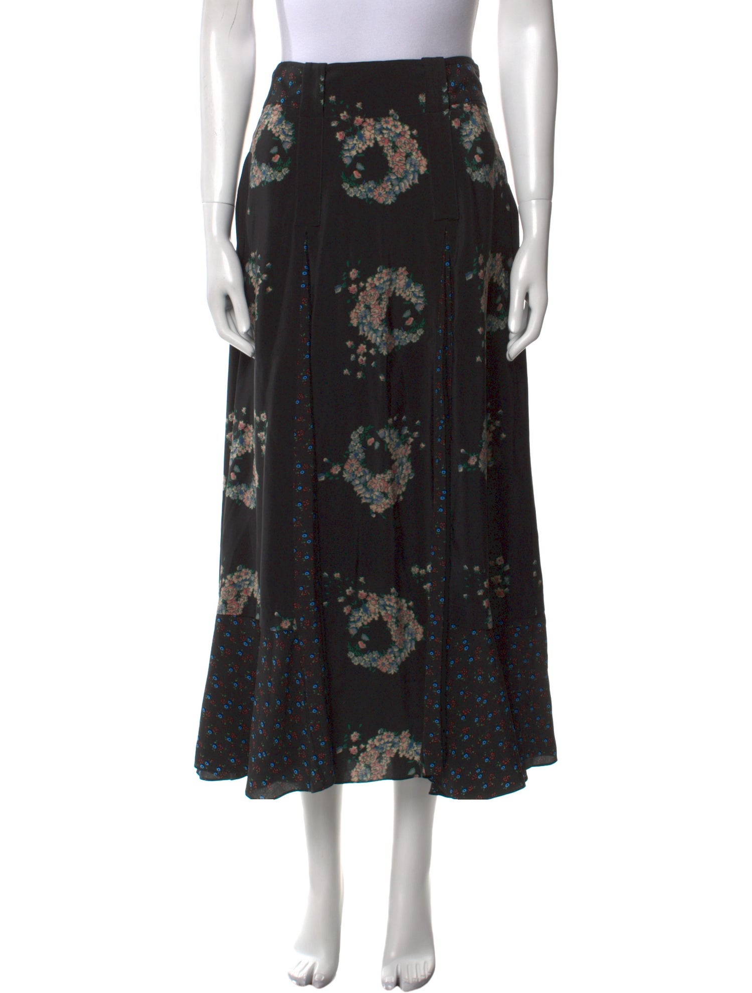 Maison Mayle Silk Midi Length Skirt