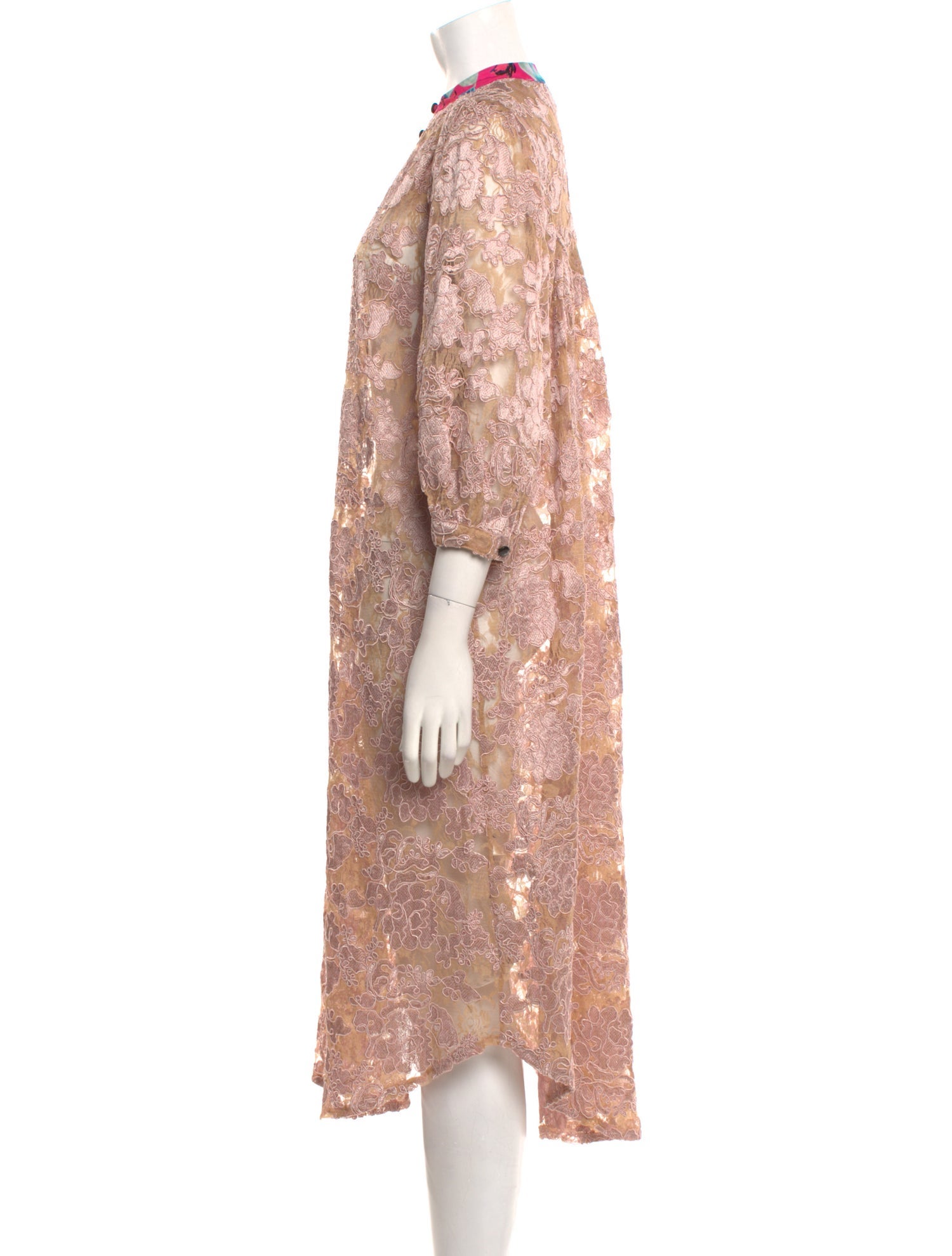 Maison Mayle Lace Pattern Midi Length Dress