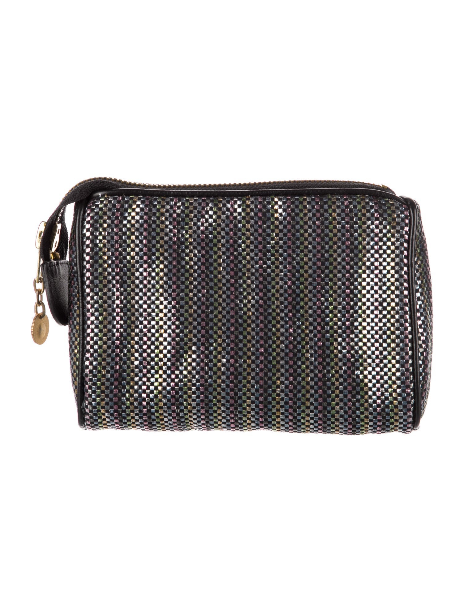 Maison Mayle Woven Checkered Cosmetic Bag