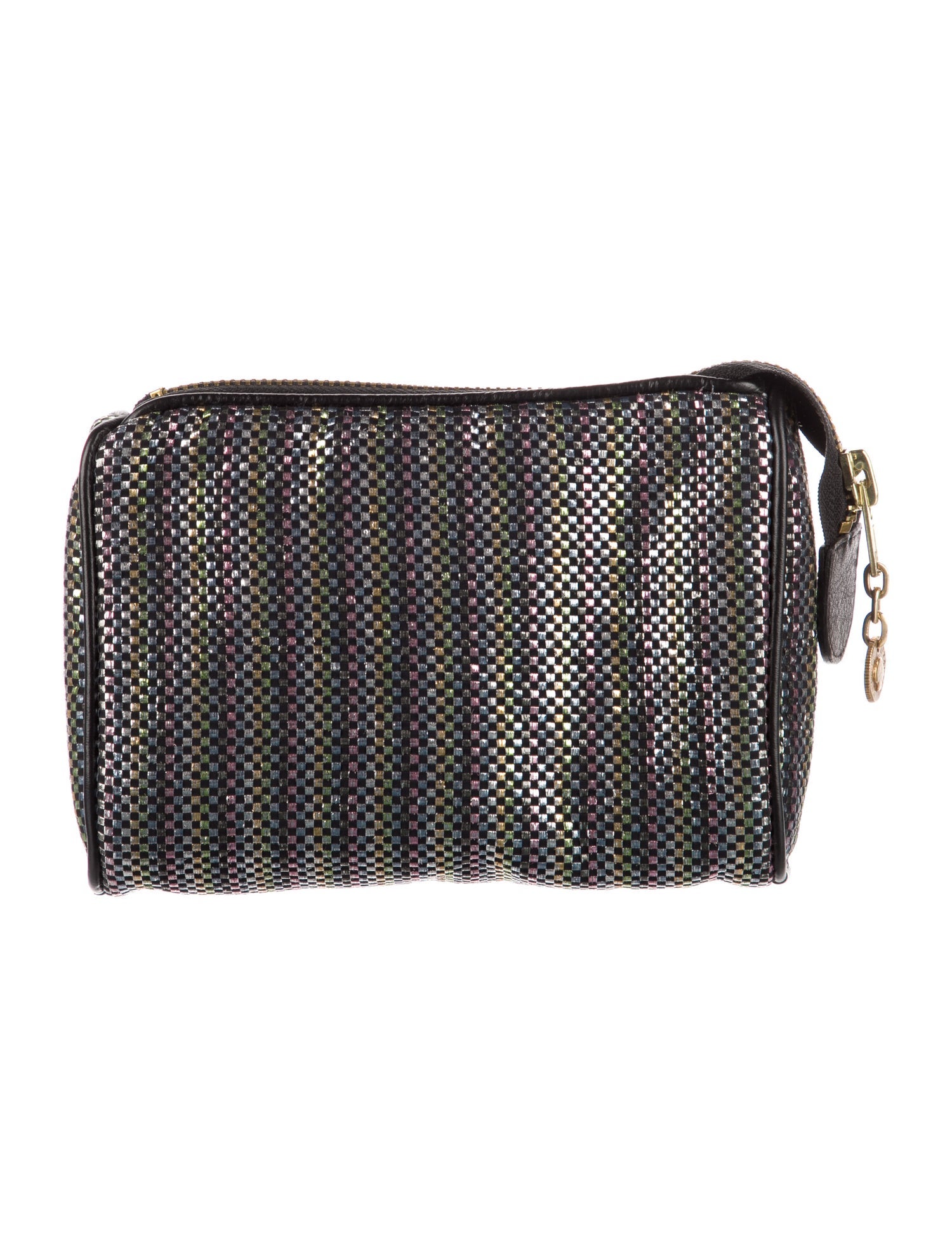 Maison Mayle Woven Checkered Cosmetic Bag