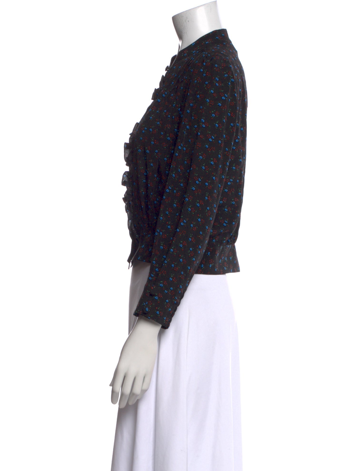 Maison Mayle Silk Floral Print Crop Top