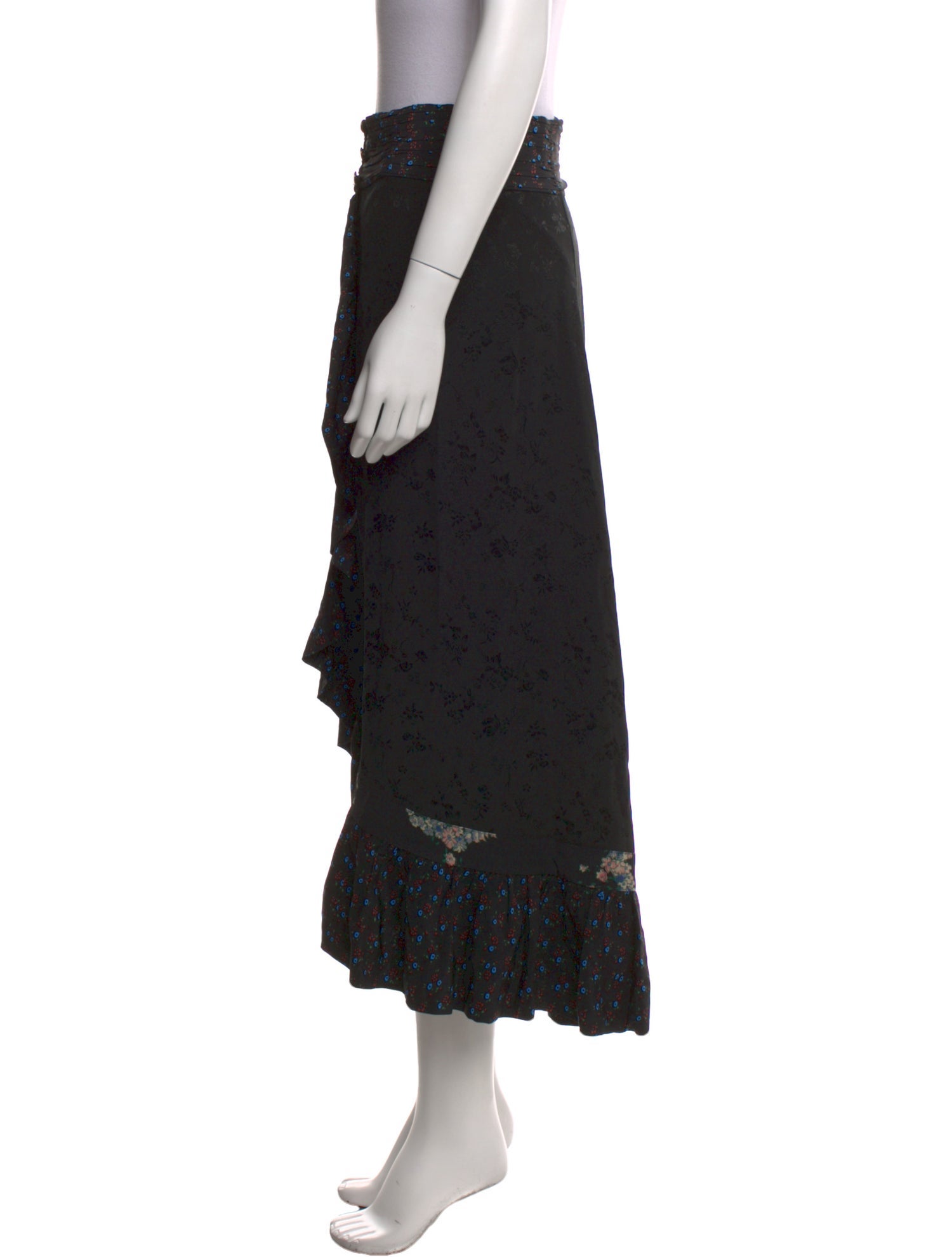 Maison Mayle Silk Midi Length Skirt