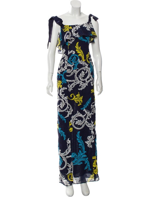 Mary Katrantzou Printed Maxi Dress Navy