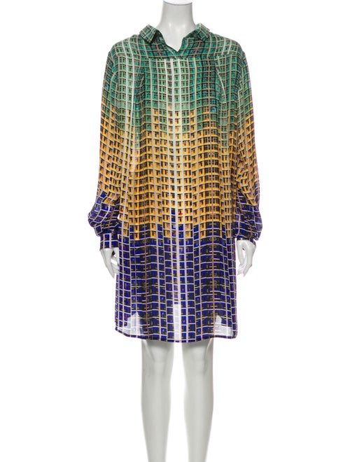 Mary Katrantzou Silk Mini Dress Green