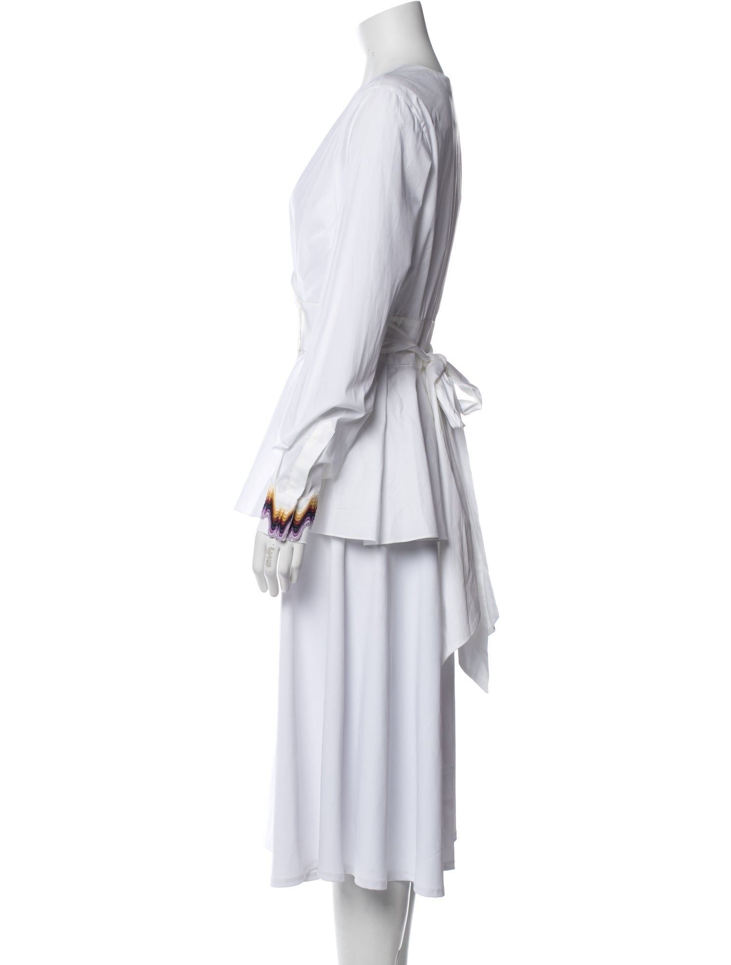 Mary Katrantzou V-Neck Long Sleeve Blouse