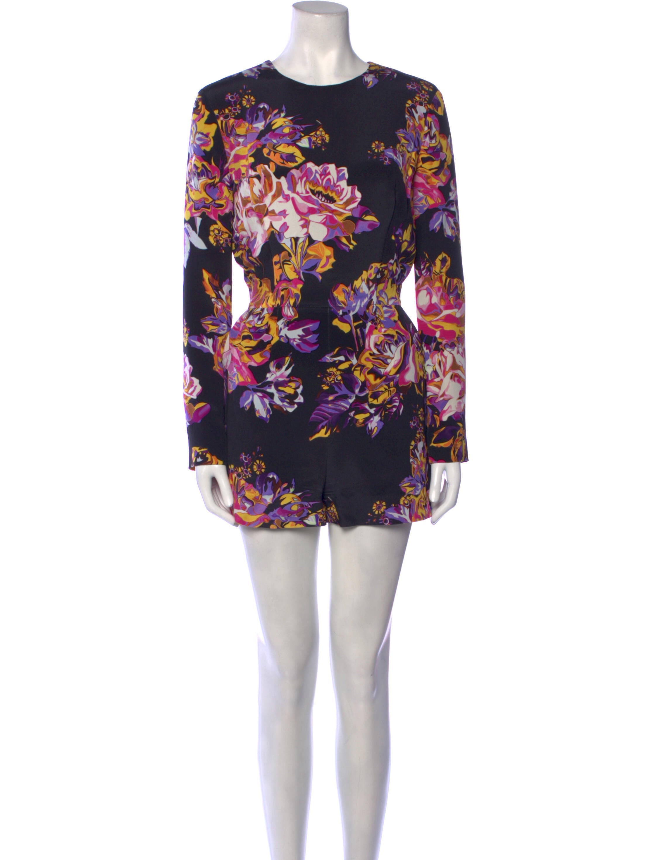 Mary Katrantzou Silk Floral Print Romper