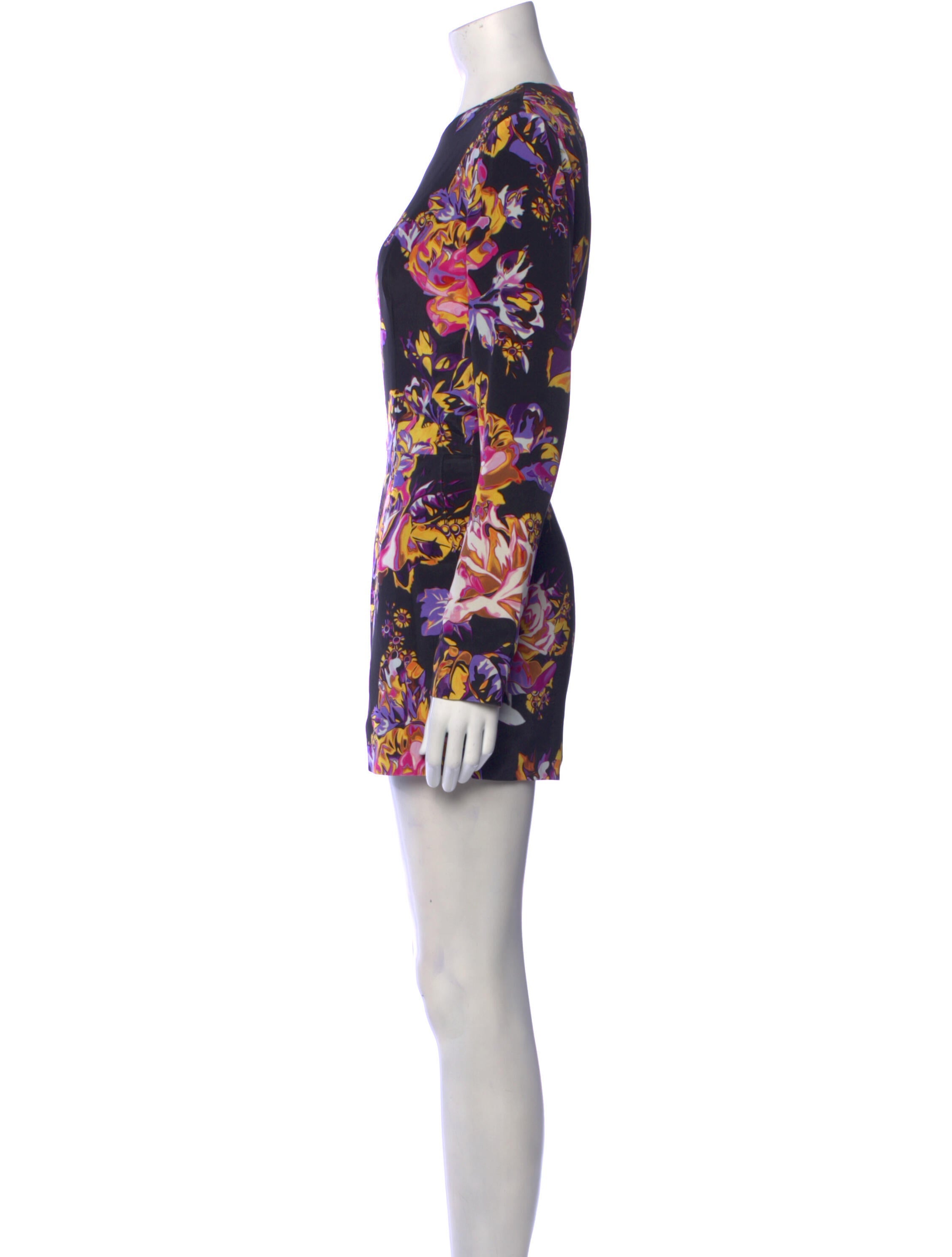 Mary Katrantzou Silk Floral Print Romper