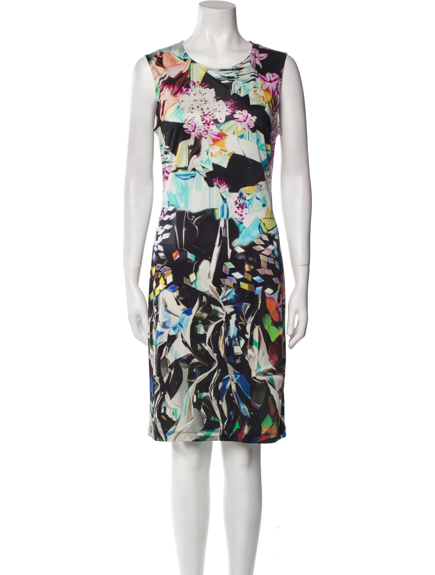 Mary Katrantzou Blue Black Knit Sleeveless Dress sz 6 main image 1