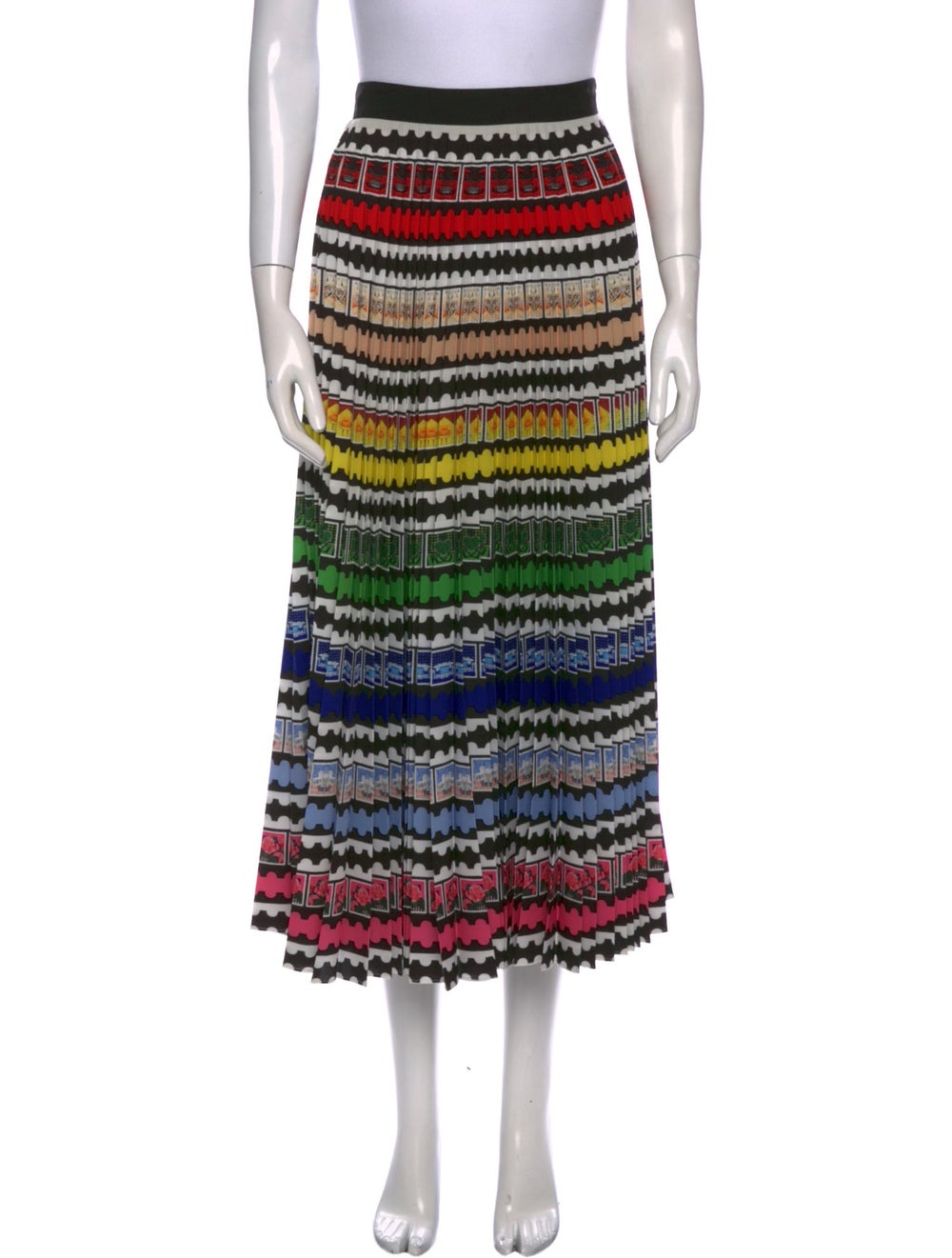 Mary Katrantzou Skirt Black Striped Pleated Accents