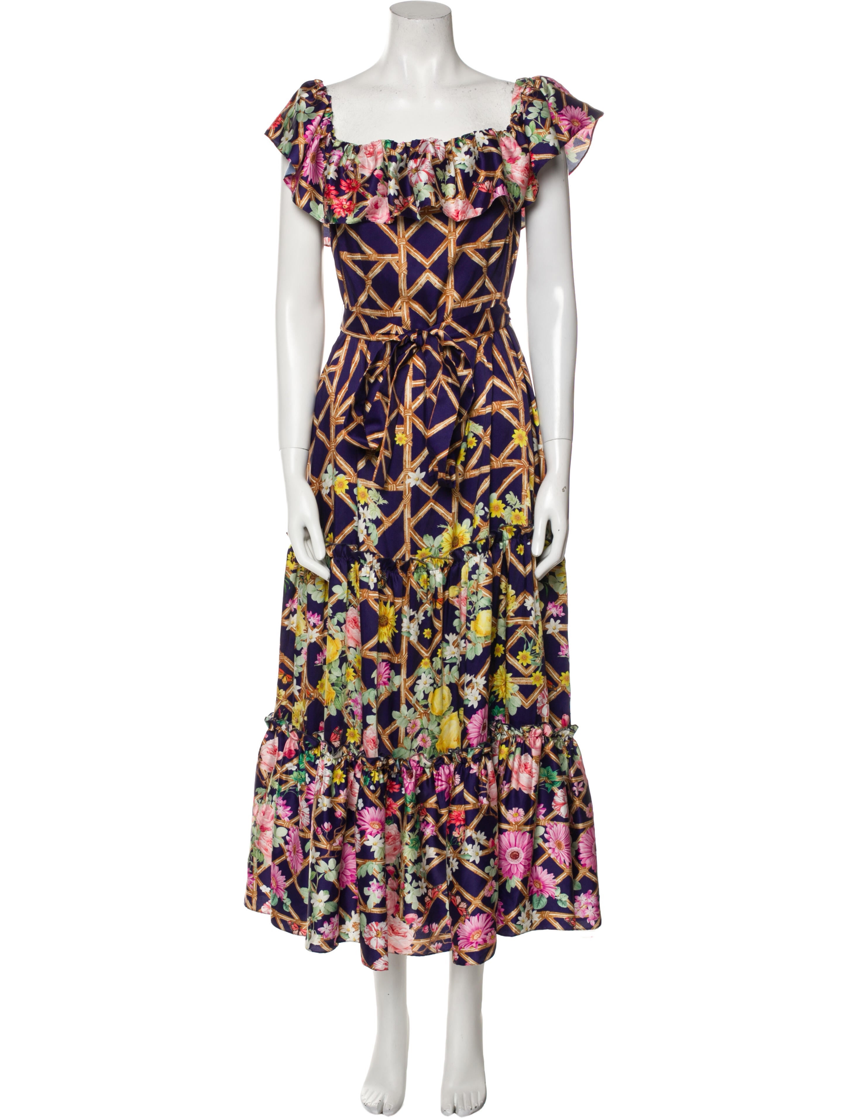 Mary Katrantzou Floral Print Long Dress w/ Tags