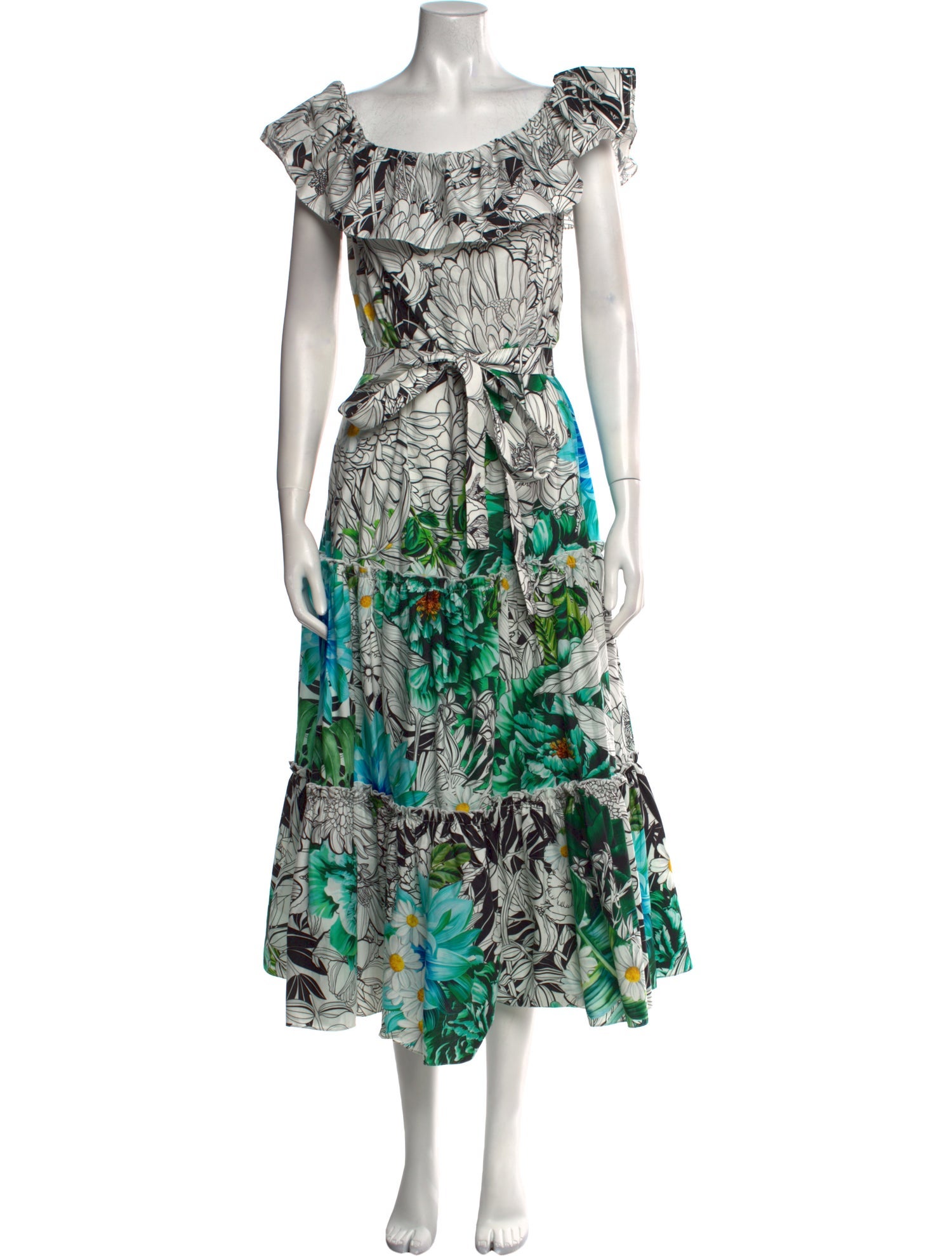 Mary Katrantzou Floral Print Midi Length Dress