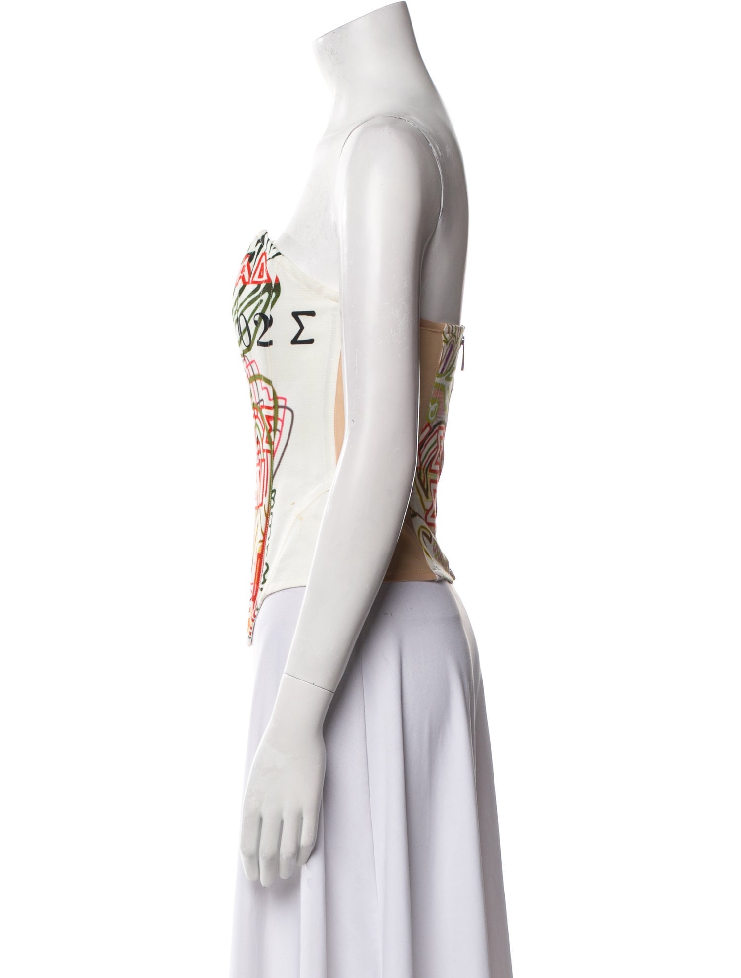 Mary Katrantzou Printed Strapless Crop Top