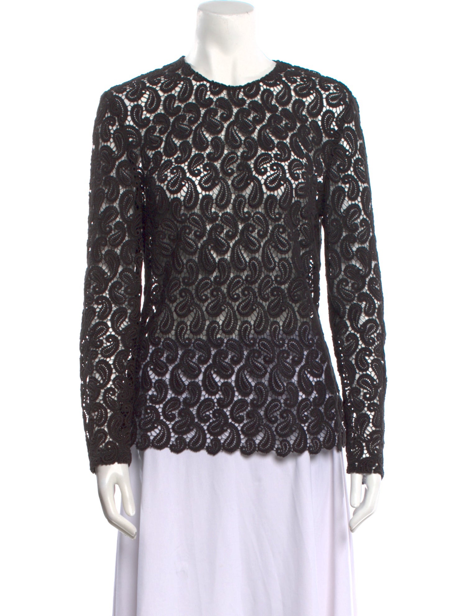 Mary Katrantzou Lace Pattern Crew Neck Blouse