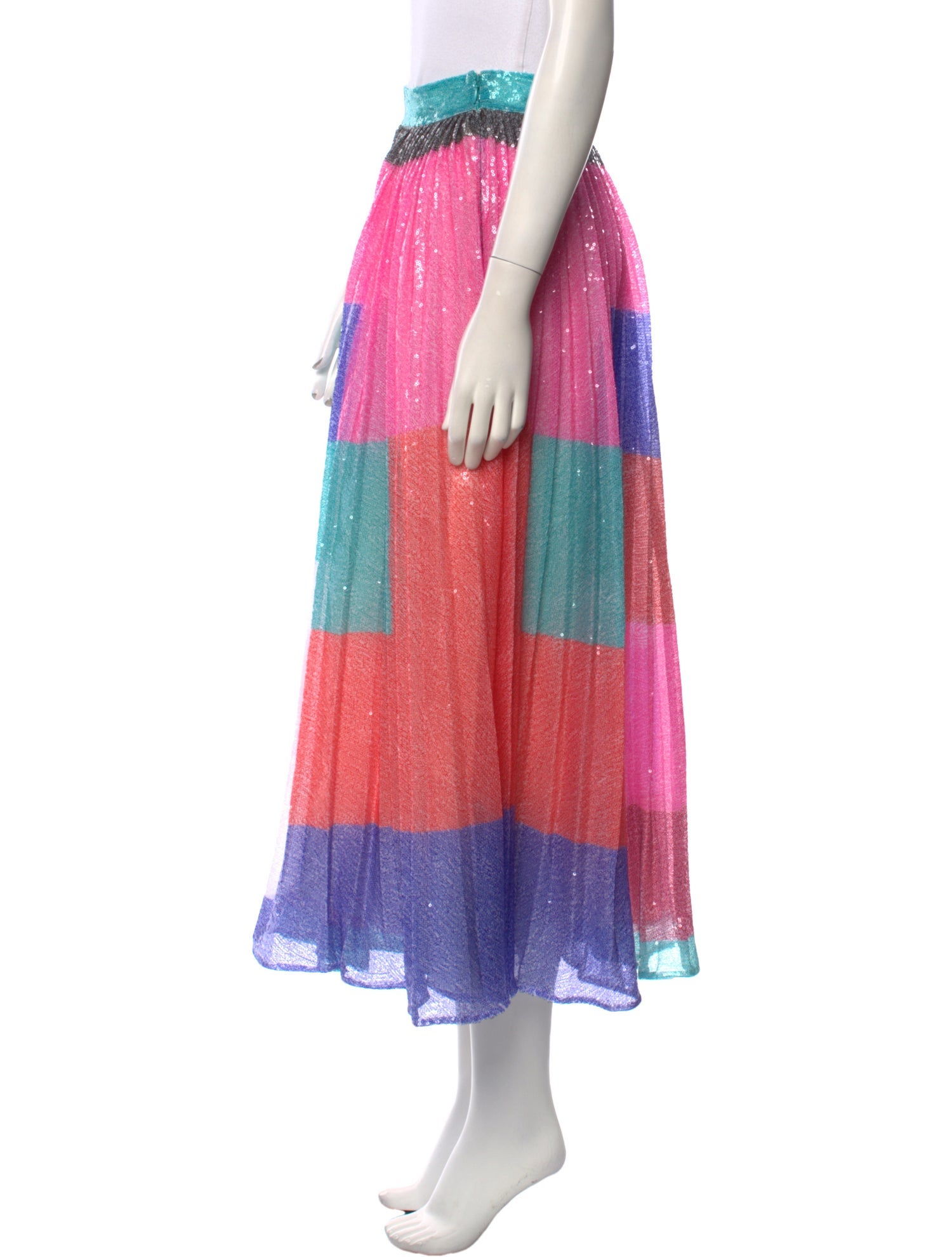 Mary Katrantzou Colorblock Pattern Midi Length Skirt