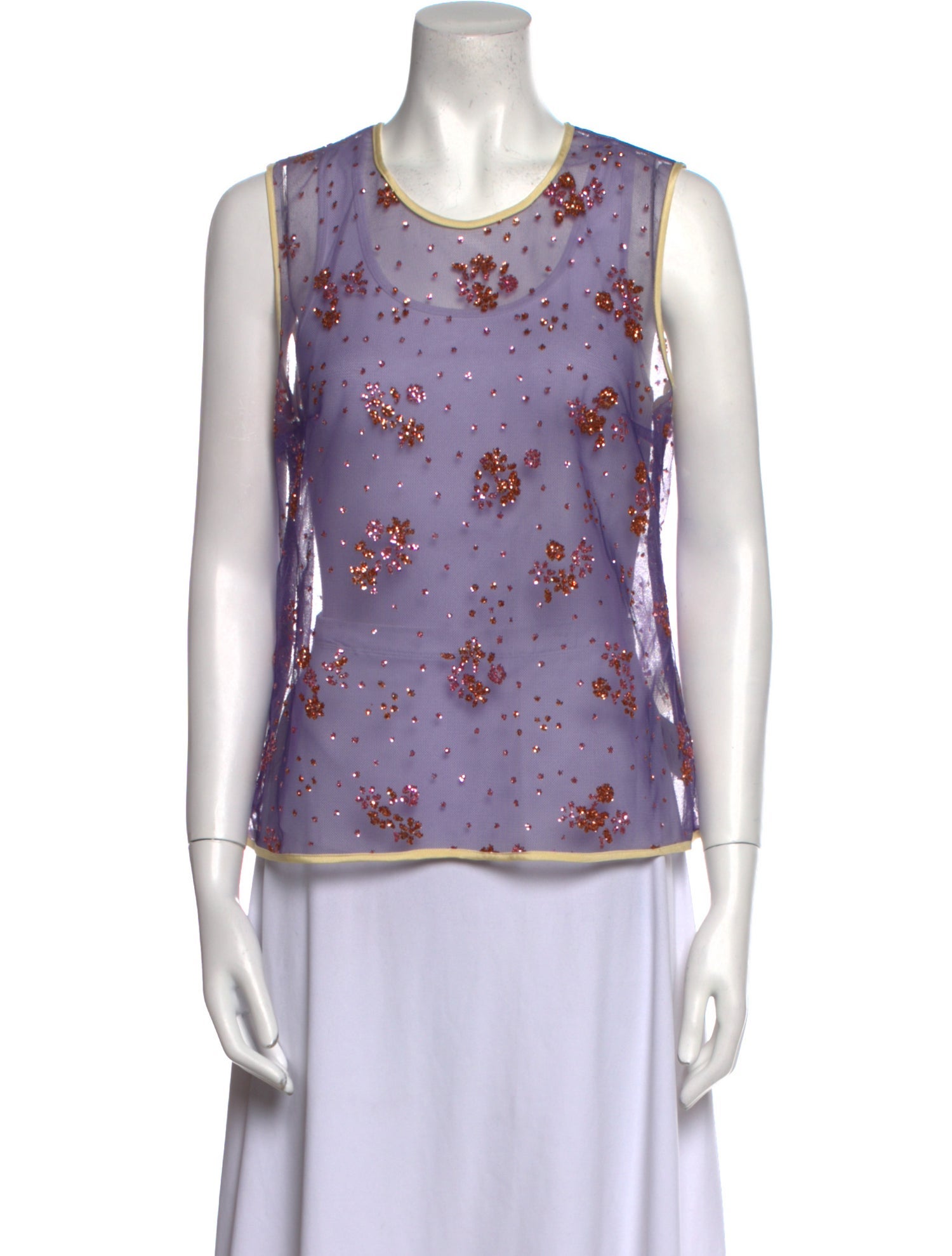 Mary Katrantzou Printed Scoop Neck Top
