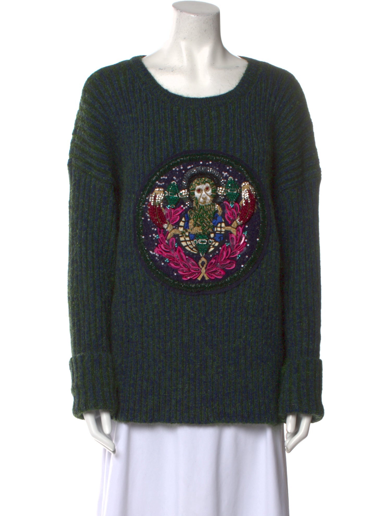 Mary Katrantzou Wool Graphic Print Sweater