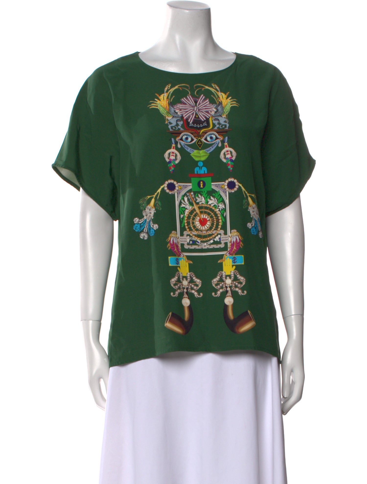 Mary Katrantzou Silk Graphic Print T-Shirt