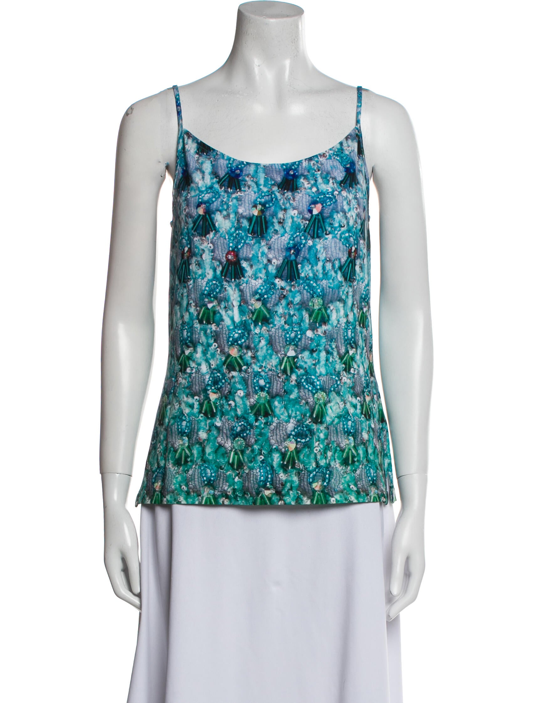 Mary Katrantzou Floral Print Scoop Neck Top w/ Tags