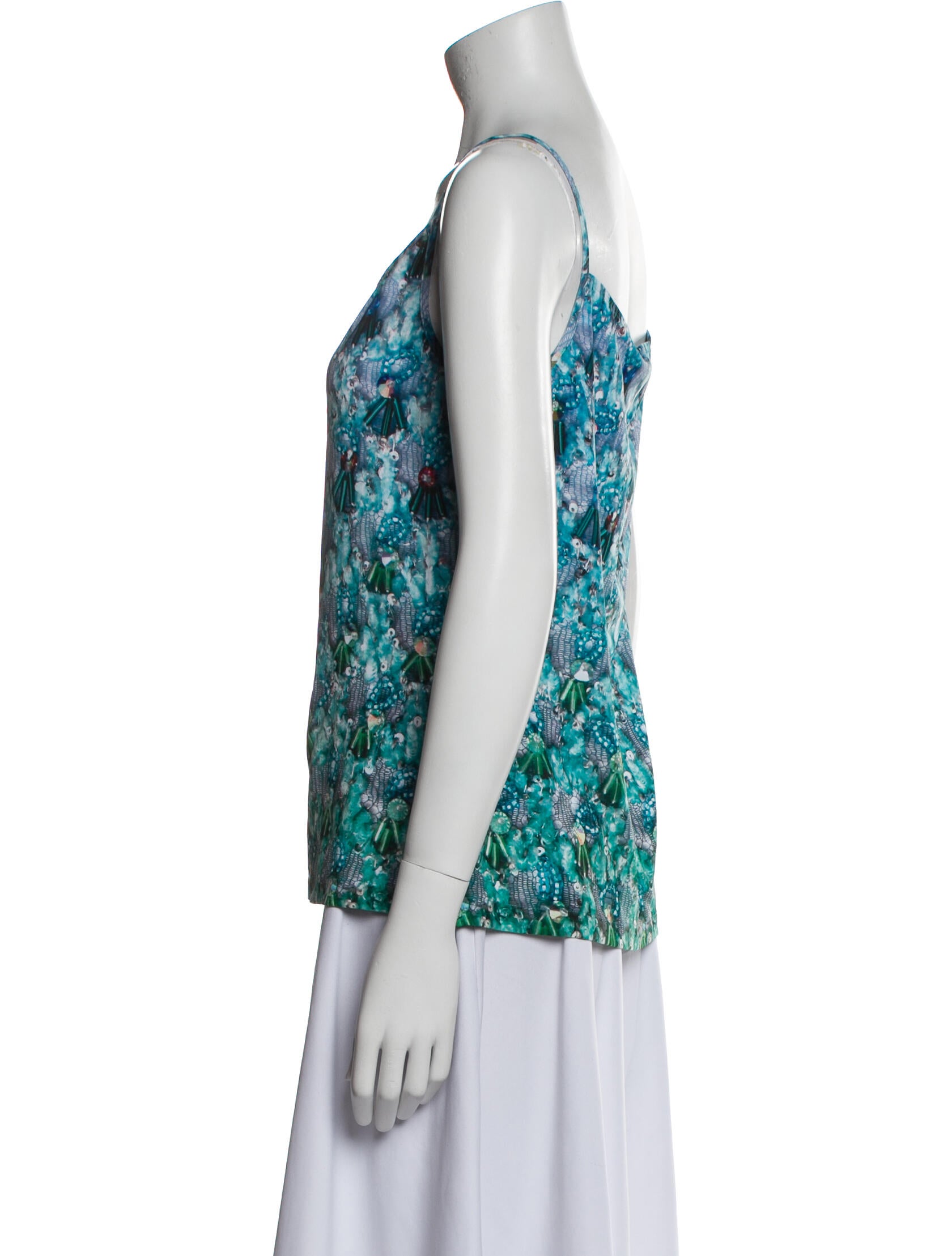Mary Katrantzou Floral Print Scoop Neck Top w/ Tags