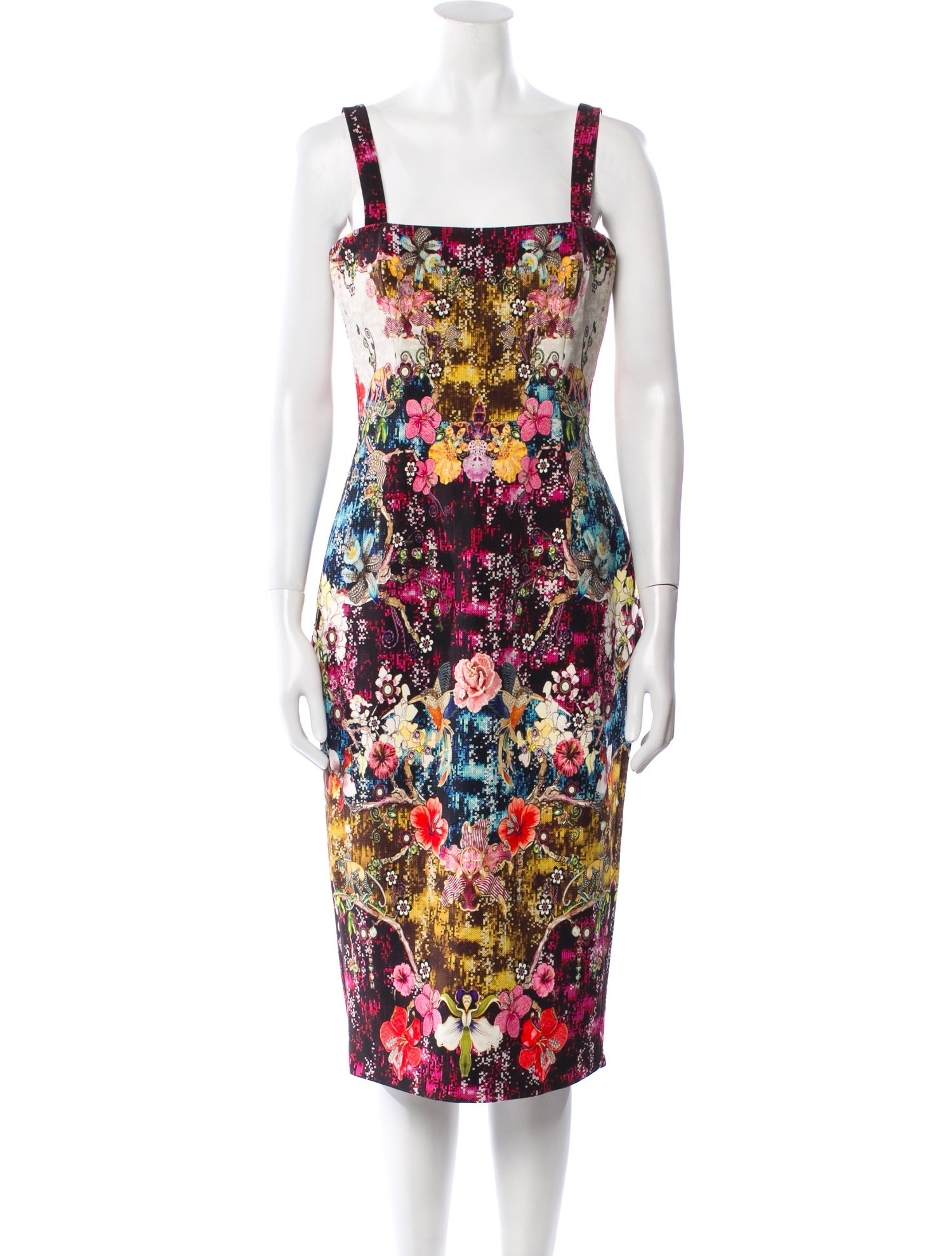 Mary Katrantzou Floral Print Midi Length Dress w/ Tags