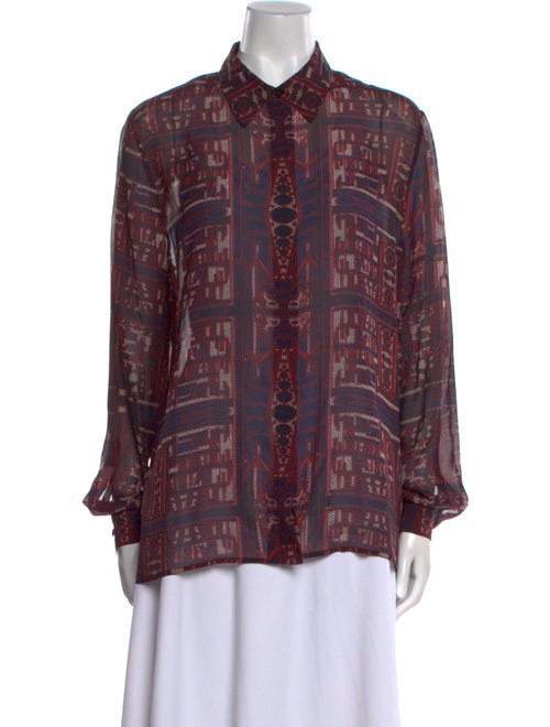 Mary Katrantzou Silk Printed Button-Up Top