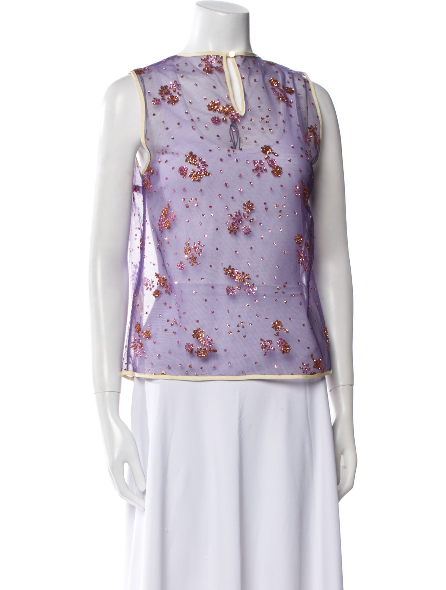 Mary Katrantzou Floral Print Bateau Neckline Top w/ Tags