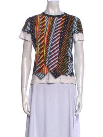 Mary Katrantzou Striped Crew Neck Blouse