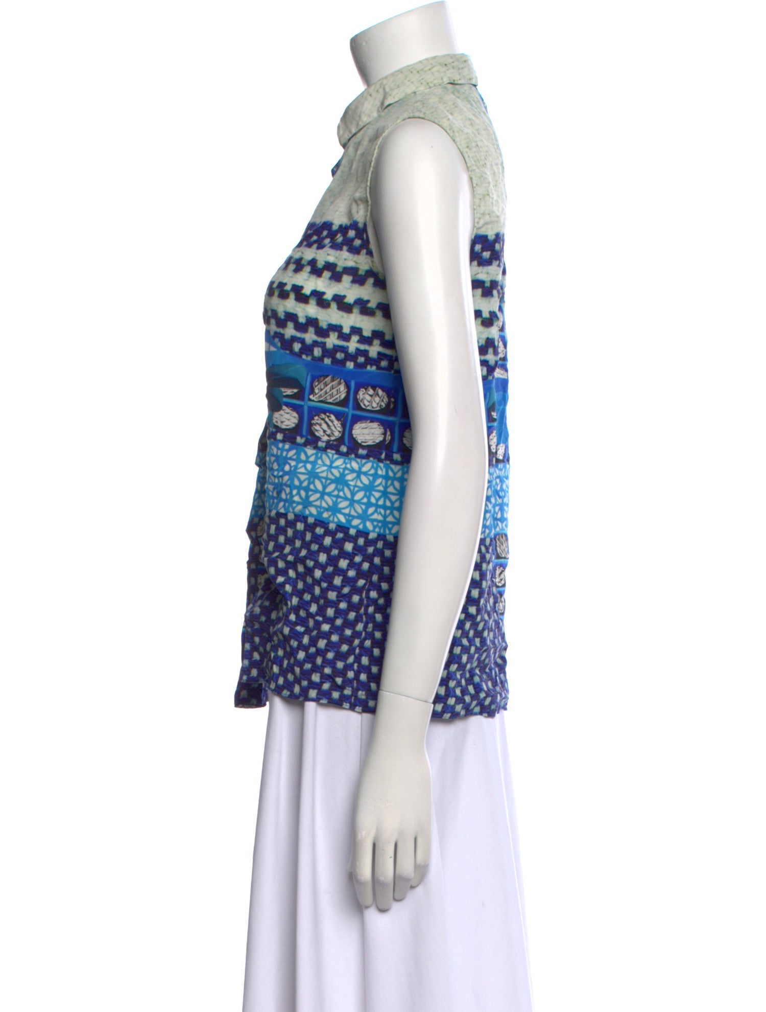 Mary Katrantzou Silk Printed Button-Up Top