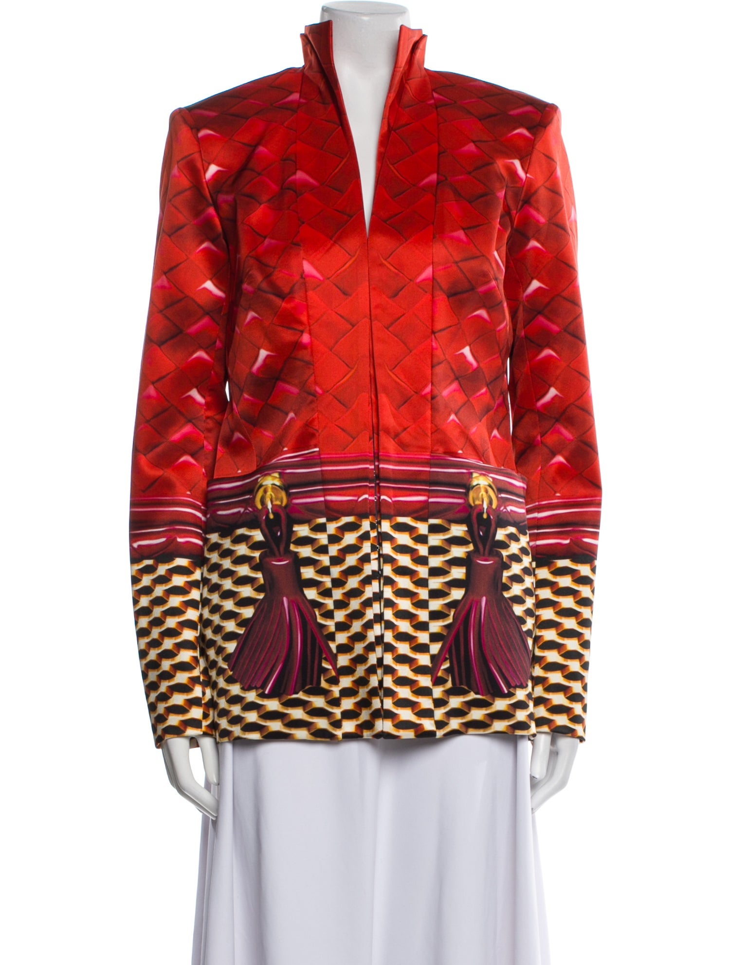 Mary Katrantzou Vintage Silk Faux Fur Coat