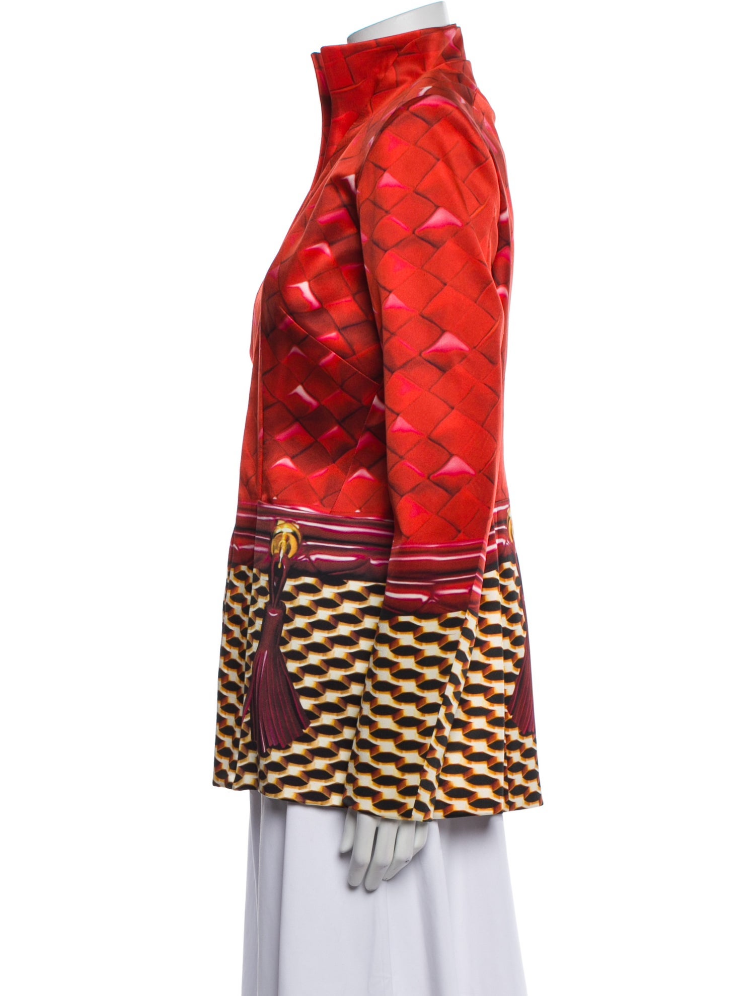 Mary Katrantzou Vintage Silk Faux Fur Coat