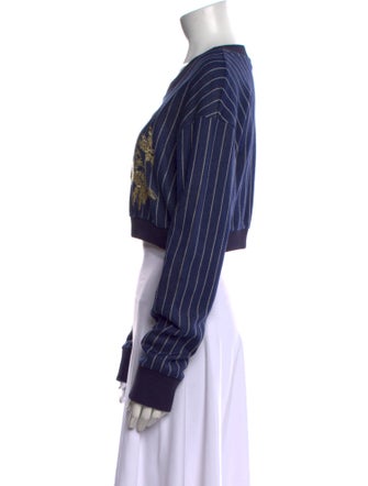 Mary Katrantzou Striped Crew Neck Crop Top