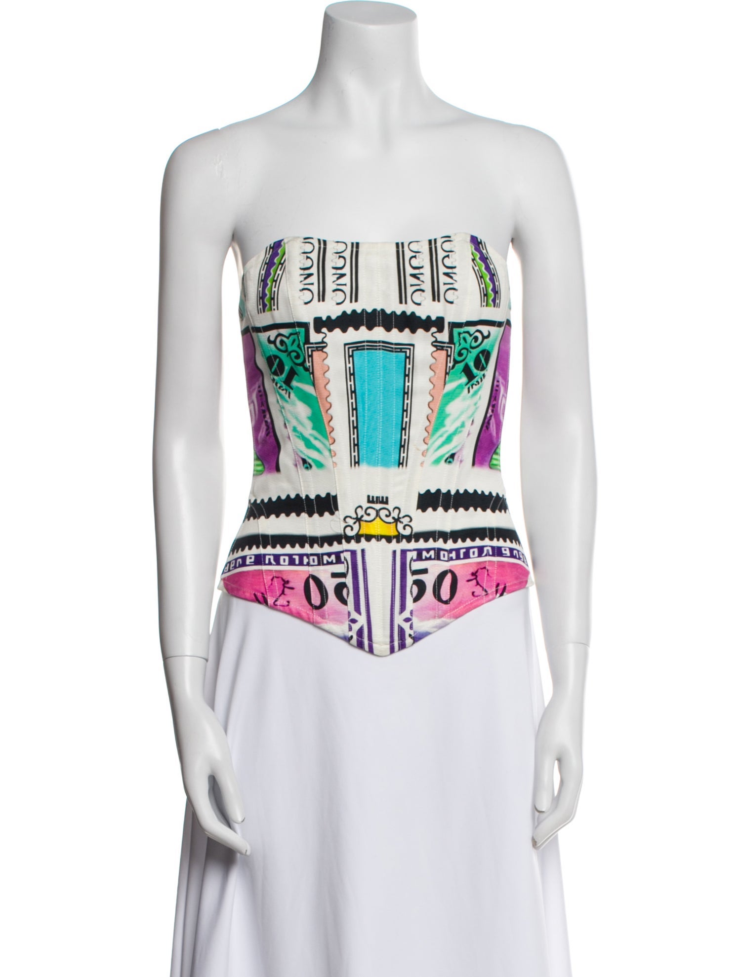 Mary Katrantzou Printed Strapless Top