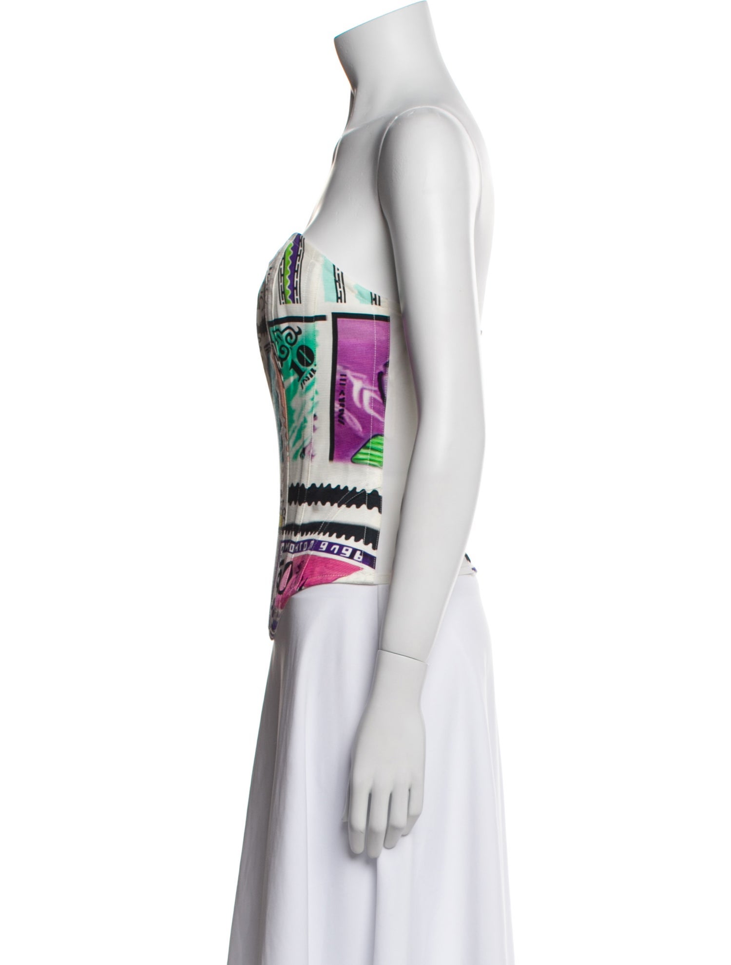 Mary Katrantzou Printed Strapless Top