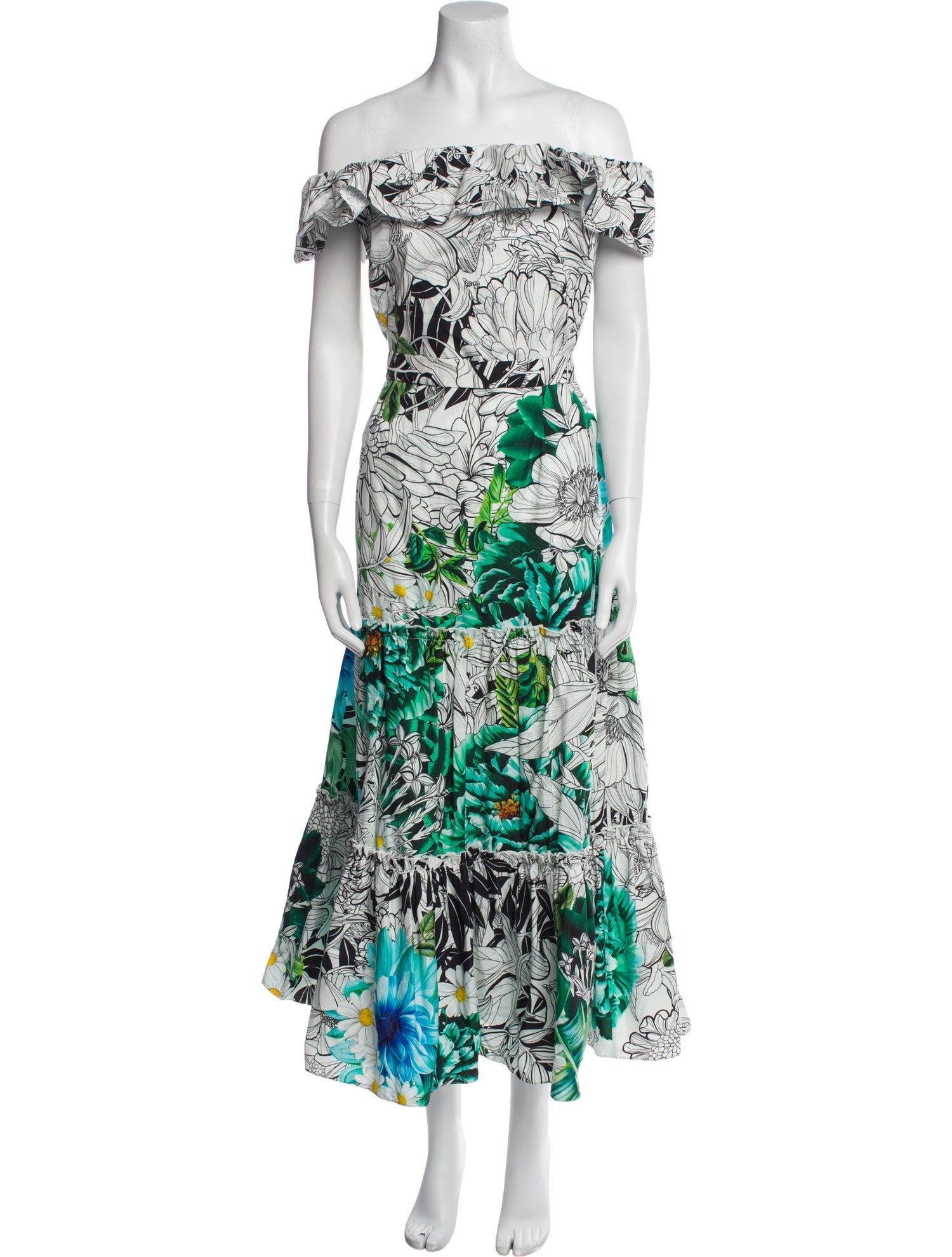 Mary Katrantzou Floral Print Long Dress w/ Tags