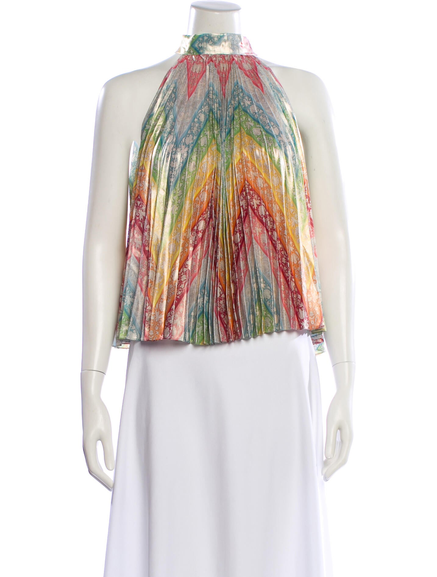 Mary Katrantzou Printed Halterneck Blouse w/ Tags