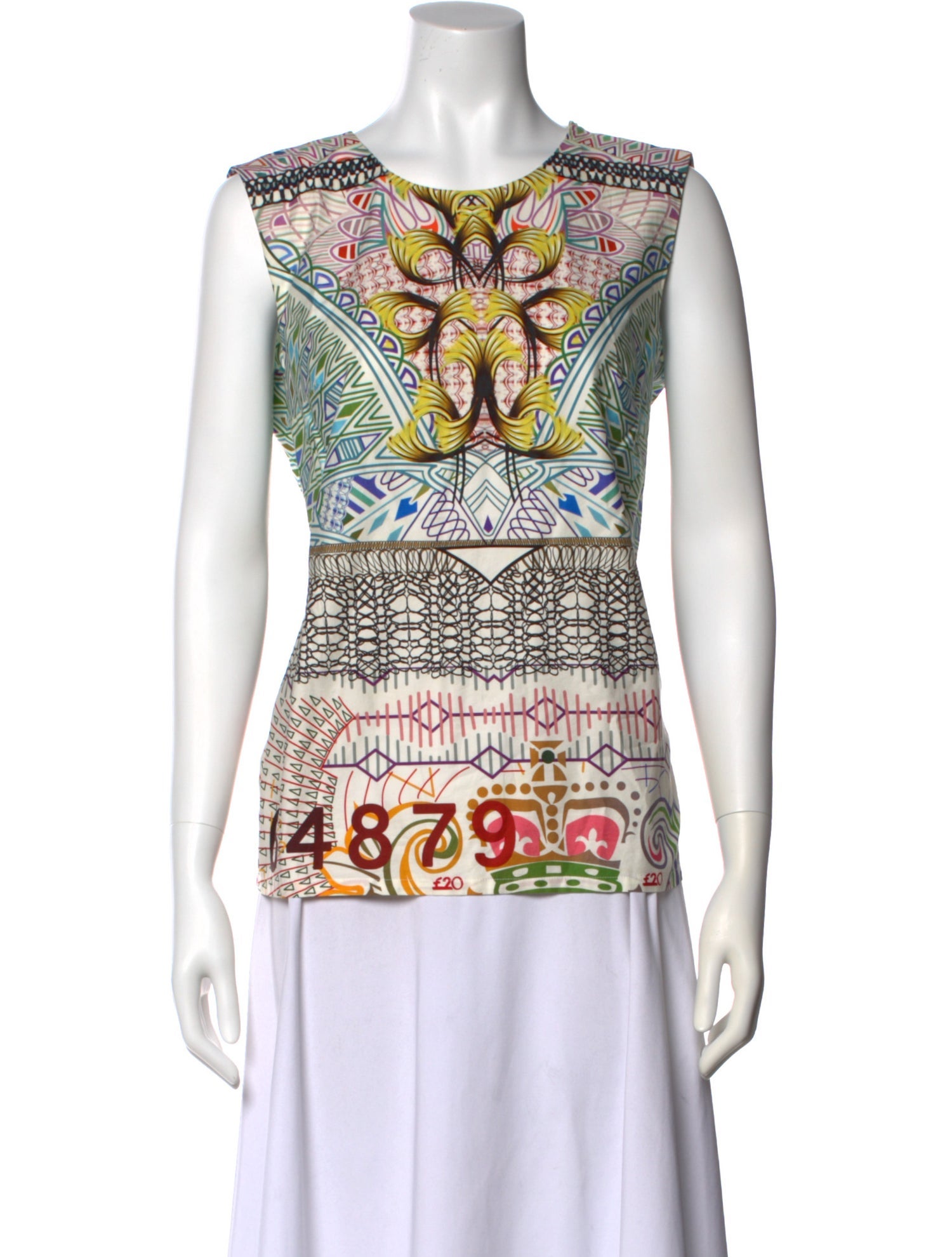 Mary Katrantzou Printed Scoop Neck Top