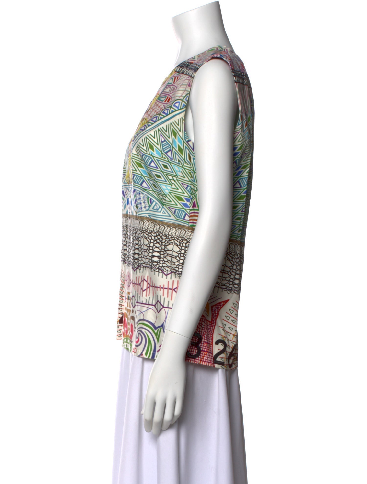 Mary Katrantzou Printed Scoop Neck Top