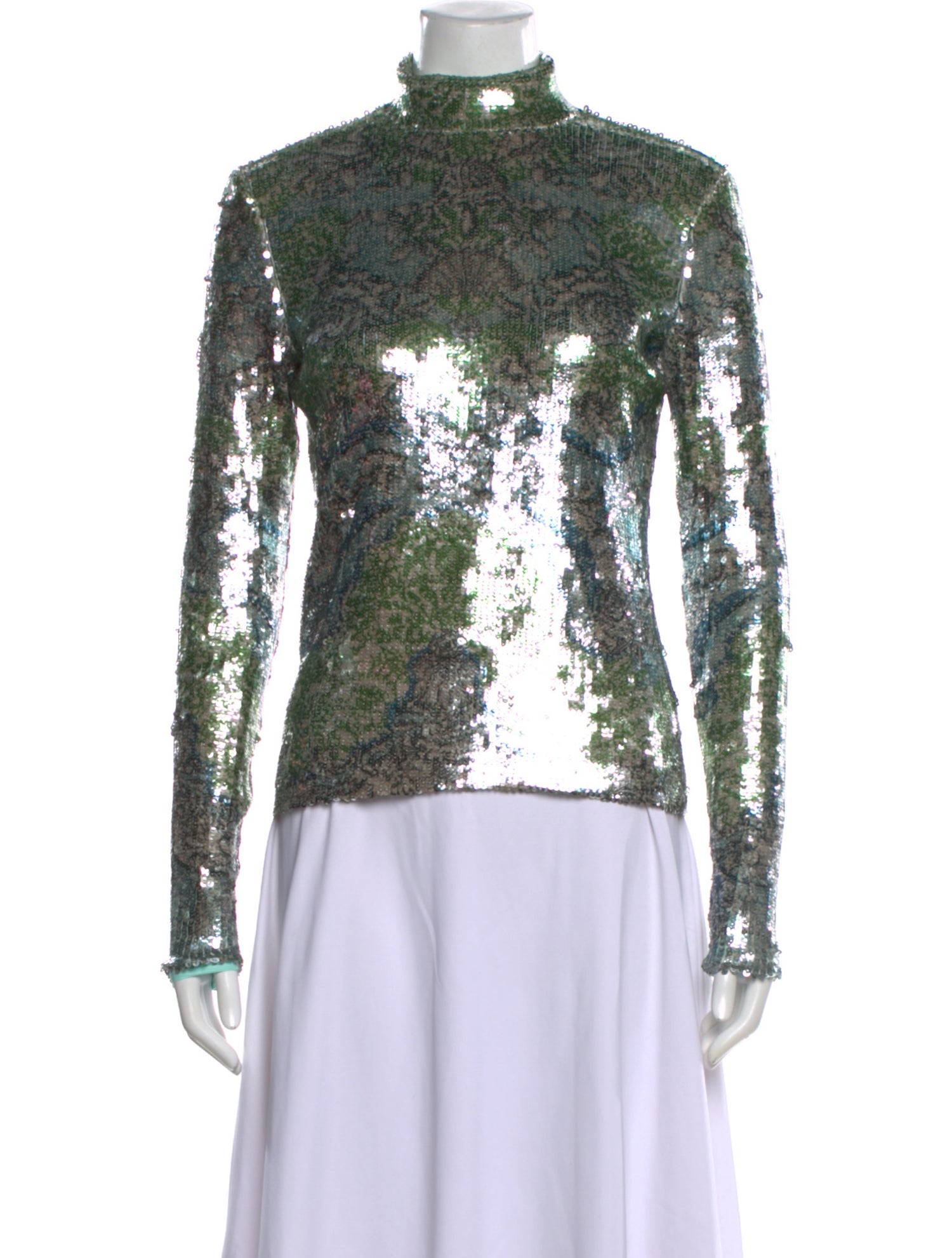 Mary Katrantzou Patterned Turtleneck Top