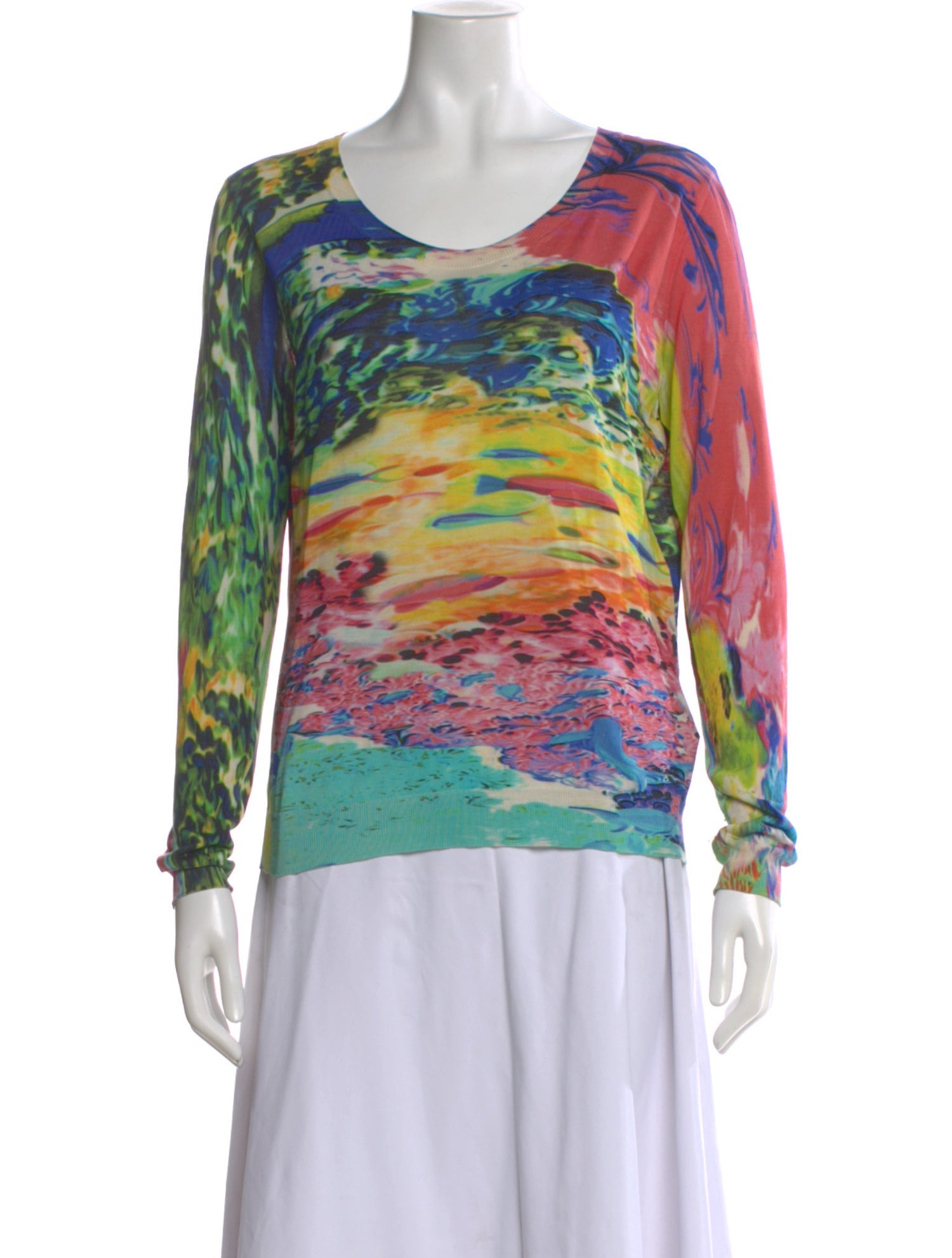 Mary Katrantzou Silk Printed Sweater