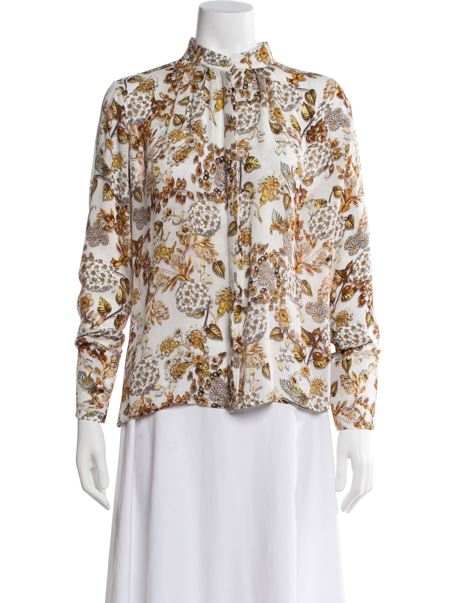 Mary Katrantzou Silk Floral Print Blouse w/ Tags