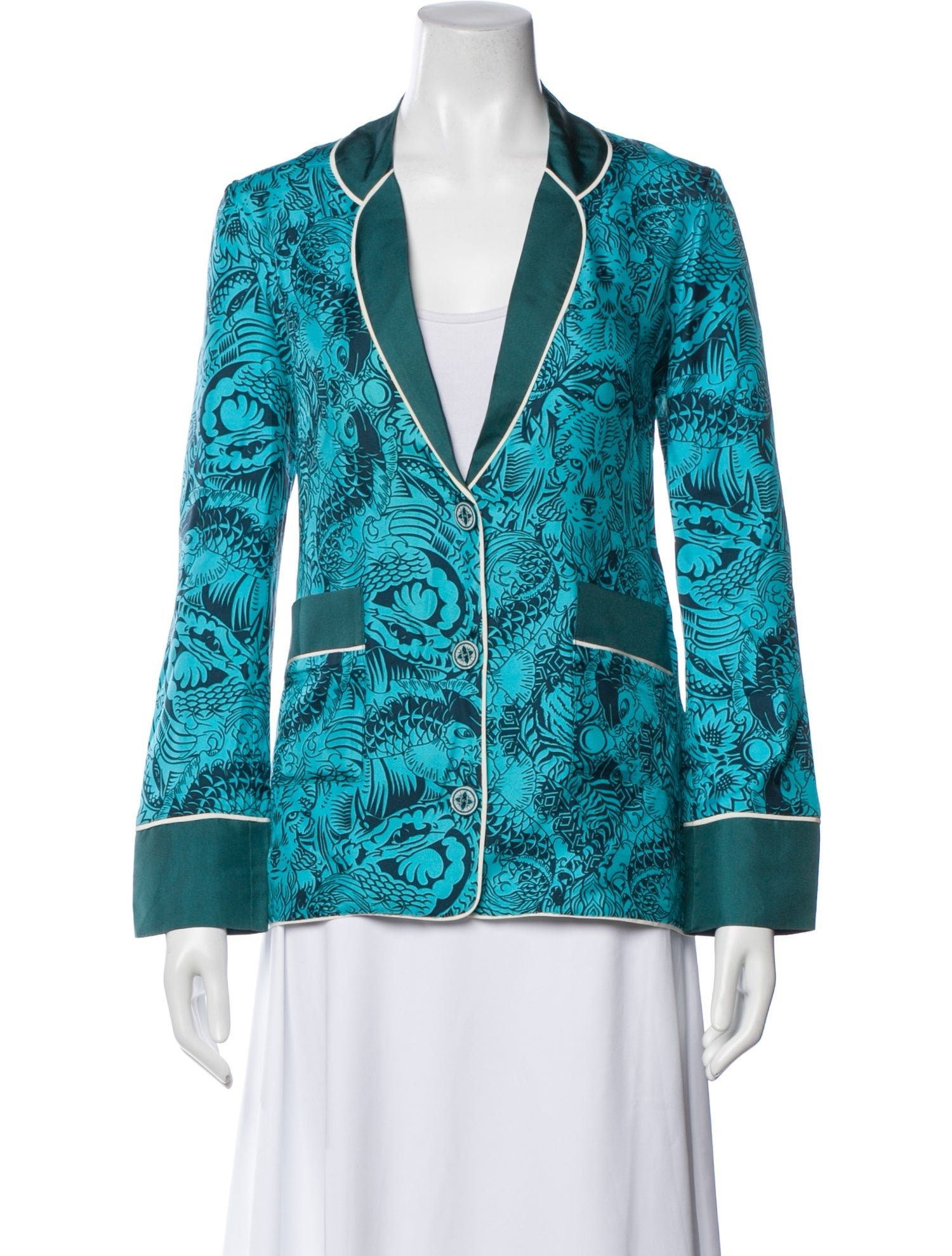 Mary Katrantzou Silk Printed Blazer