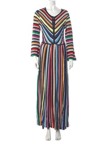 Pre-owned Mary Katrantzou Striped Long Dress W/ Tags In Multi
