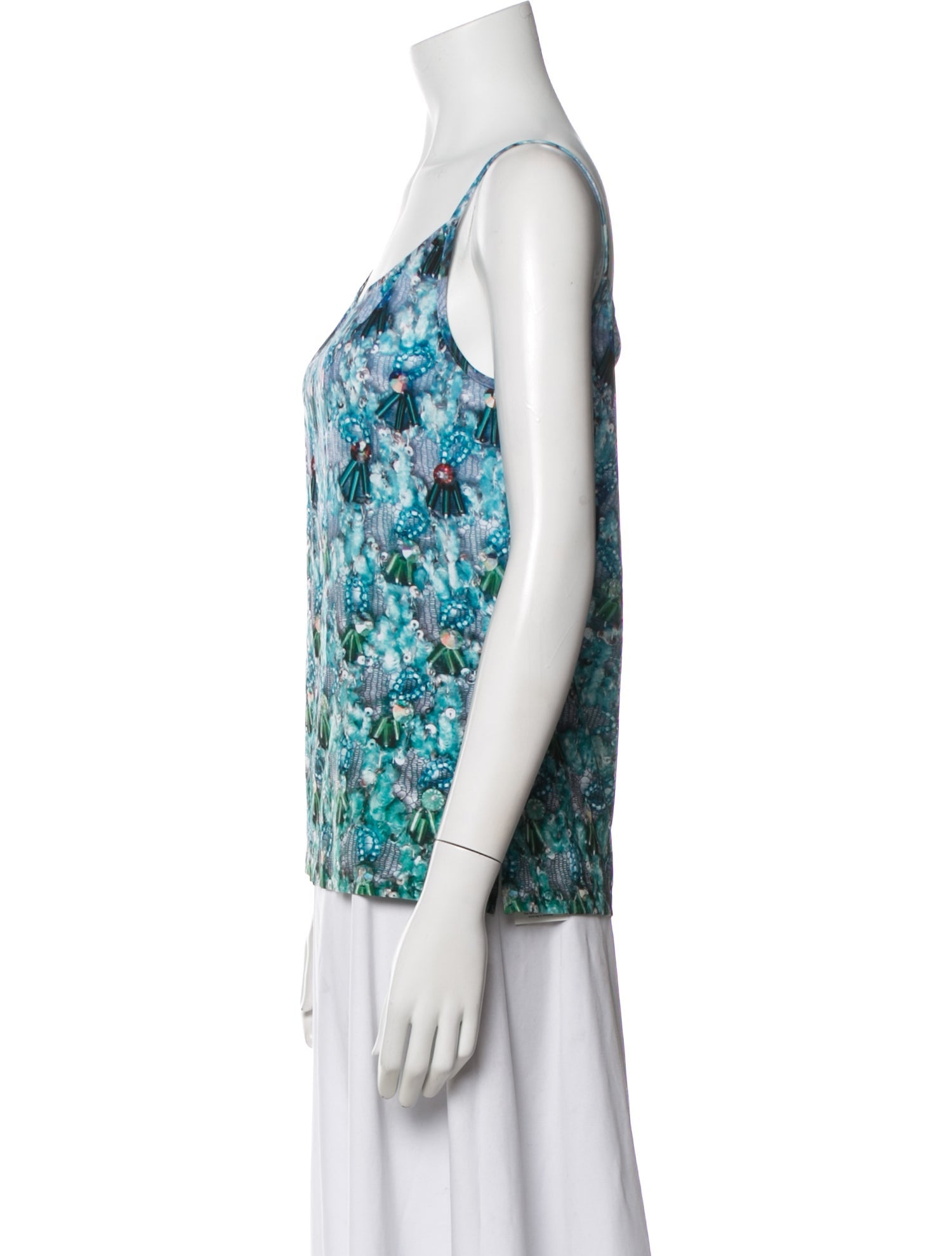 Mary Katrantzou Printed Scoop Neck Top