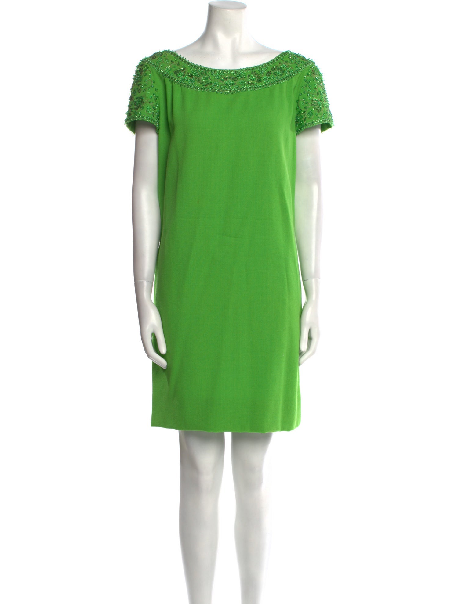 Malcolm Starr Bateau Neckline Mini Dress