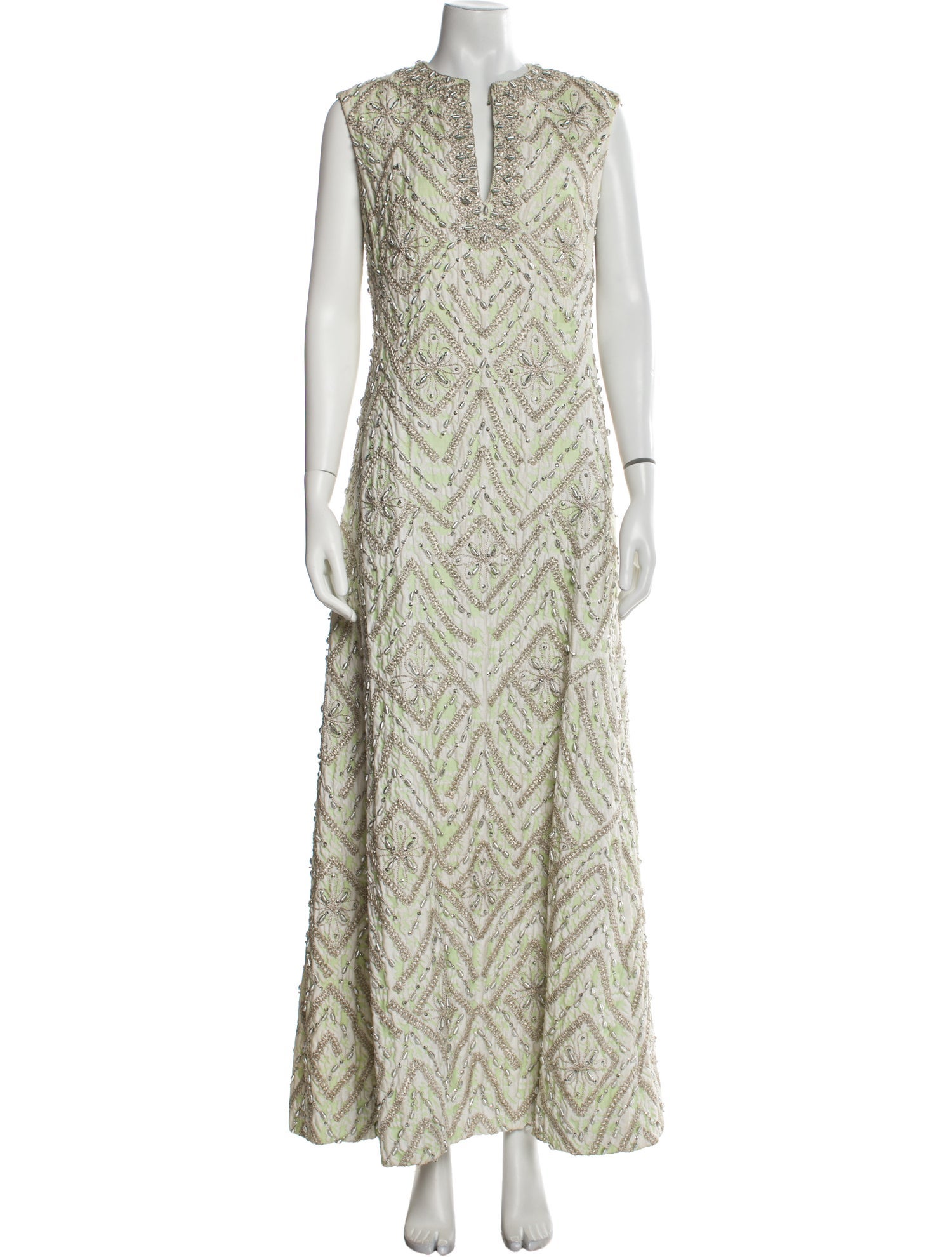 Malcolm Starr Printed Long Dress