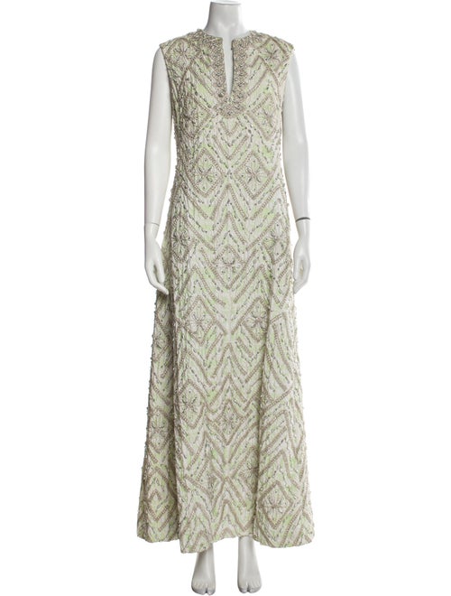 Malcolm Starr Printed Long Dress